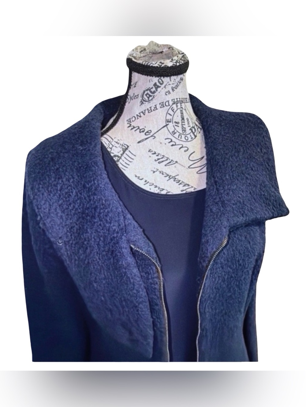 Zenobia Alpaca Wool Coat | Oversized Shawl Collar | Size 8 - Picture 11 of 15